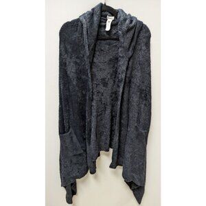 aerie Black Fuzzy Sweater Cape with Pockets